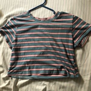 Striped cropped T-shirt